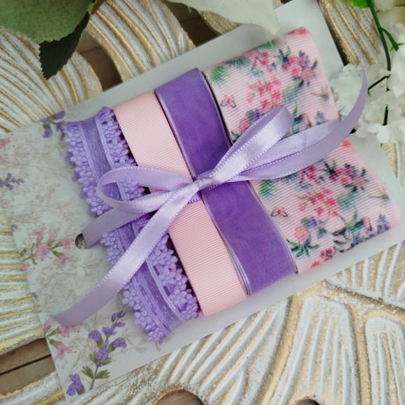 Kit de Fitas Decorativas Flores  Provençais em Rosa e Lilas