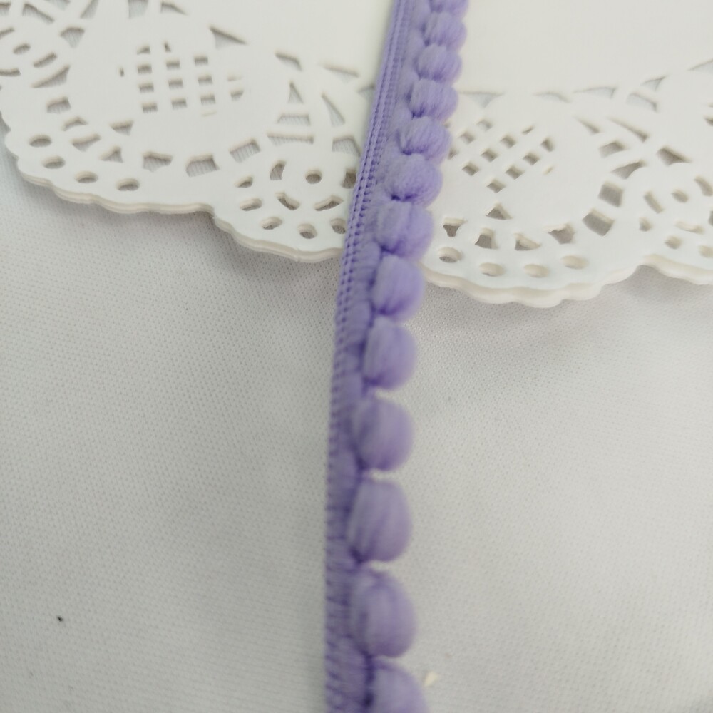 Fita Pompom Lilas 13 mm - Lote de 3 metros | Artesanato Criativo 