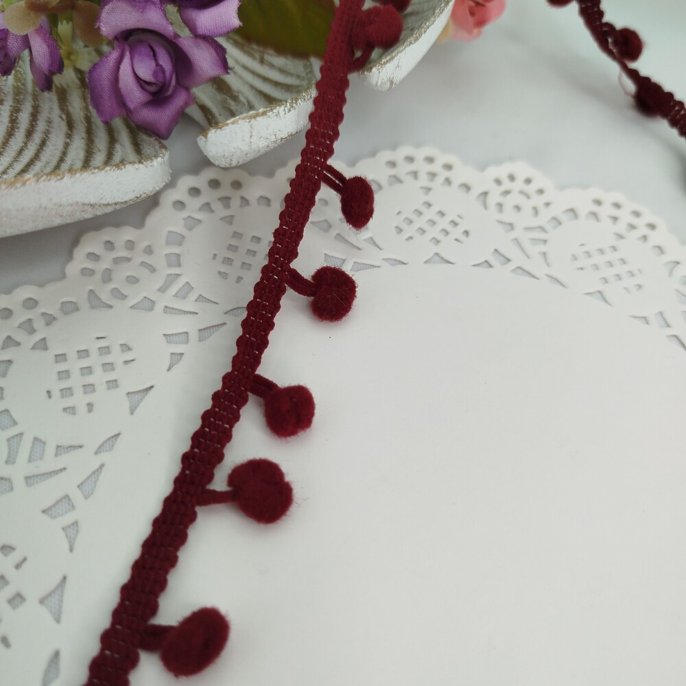 Fita Pompom Grelot Vermelho  20 mm - Lote de 3 metros