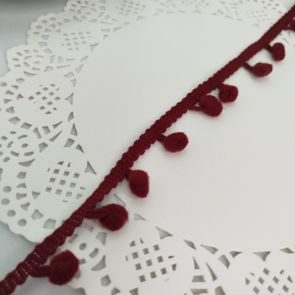 Fita Pompom Grelot Vermelho  20 mm - Lote de 3 metros