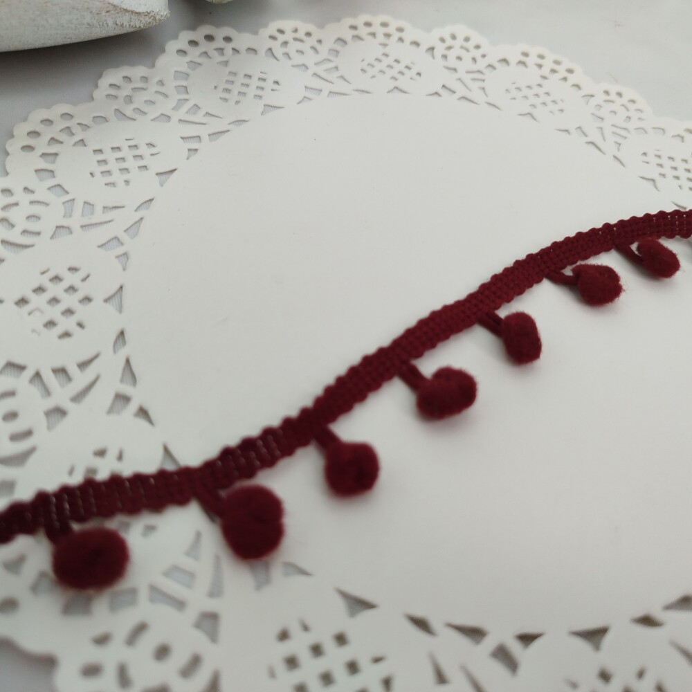 Fita Pompom Grelot Vermelho  20 mm - Lote de 3 metros