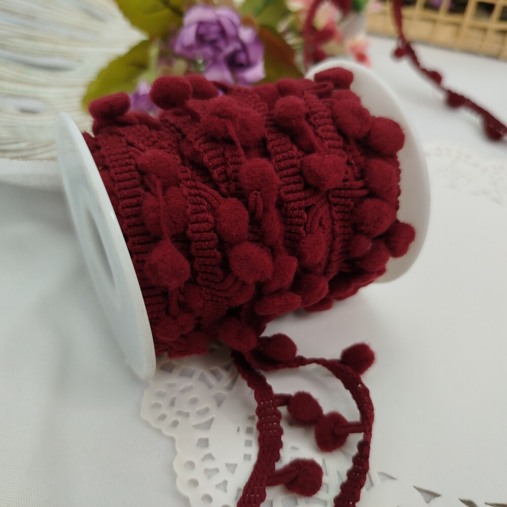 Fita Pompom Grelot Vermelho  20 mm - Lote de 3 metros