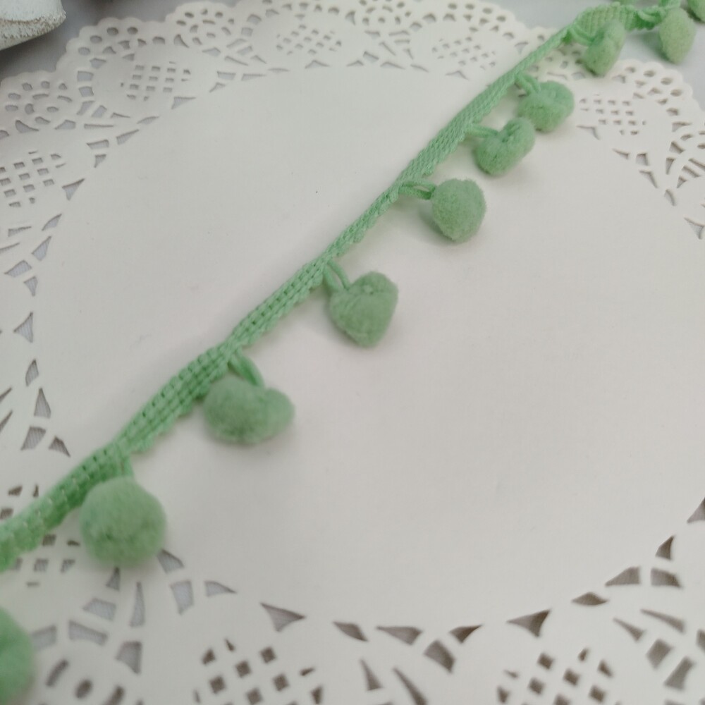 Fita Pompom Verde  25 mm - Lote de 3 metros | Artesanato Criativo