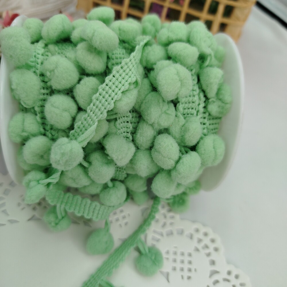 Fita Pompom Verde  25 mm - Lote de 3 metros | Artesanato Criativo