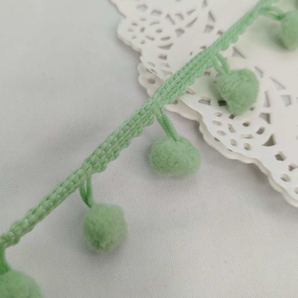 Fita Pompom Verde  25 mm - Lote de 3 metros | Artesanato Criativo