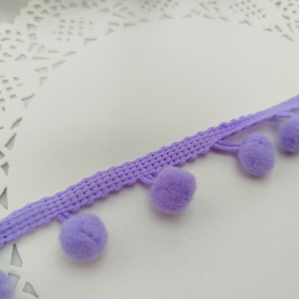 Fita Pompom Lilas 25 mm - Lote de 3 metros | Artesanato Criativo 