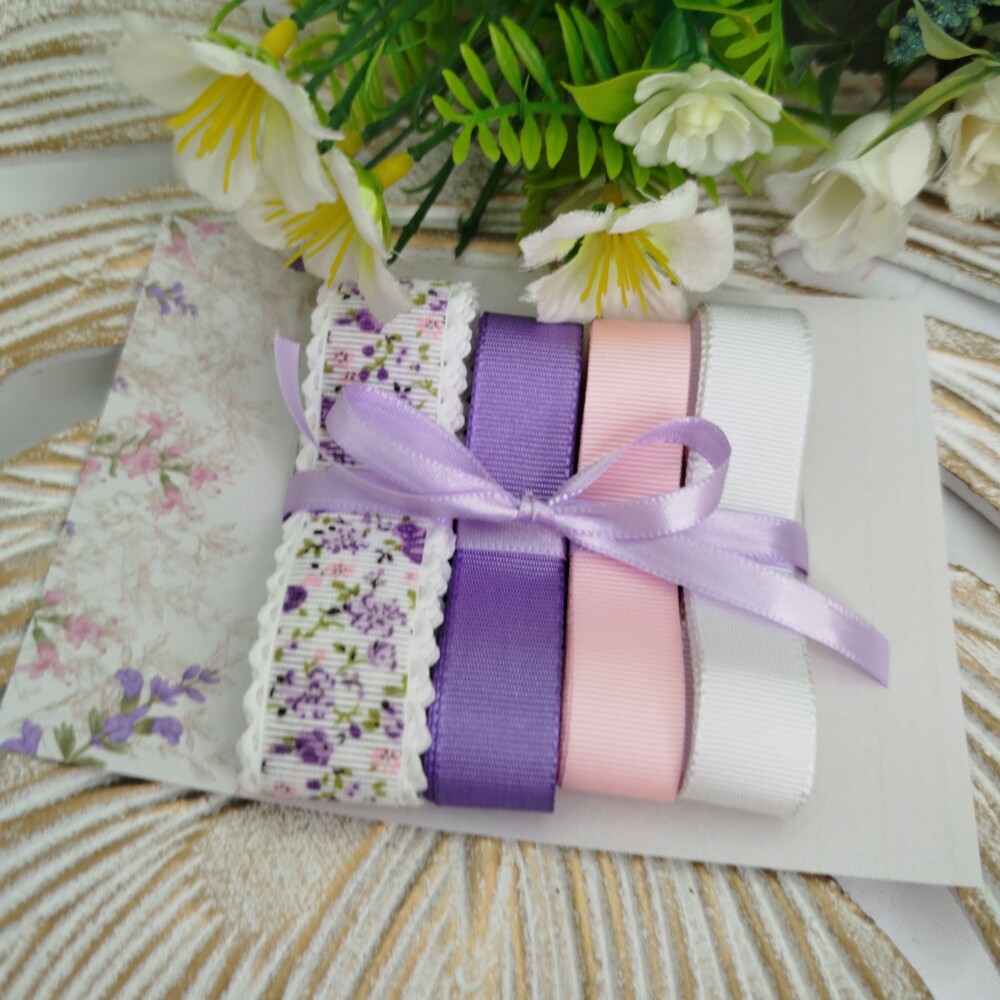 Kit de Fitas Floral Lilas Rosa e Branco