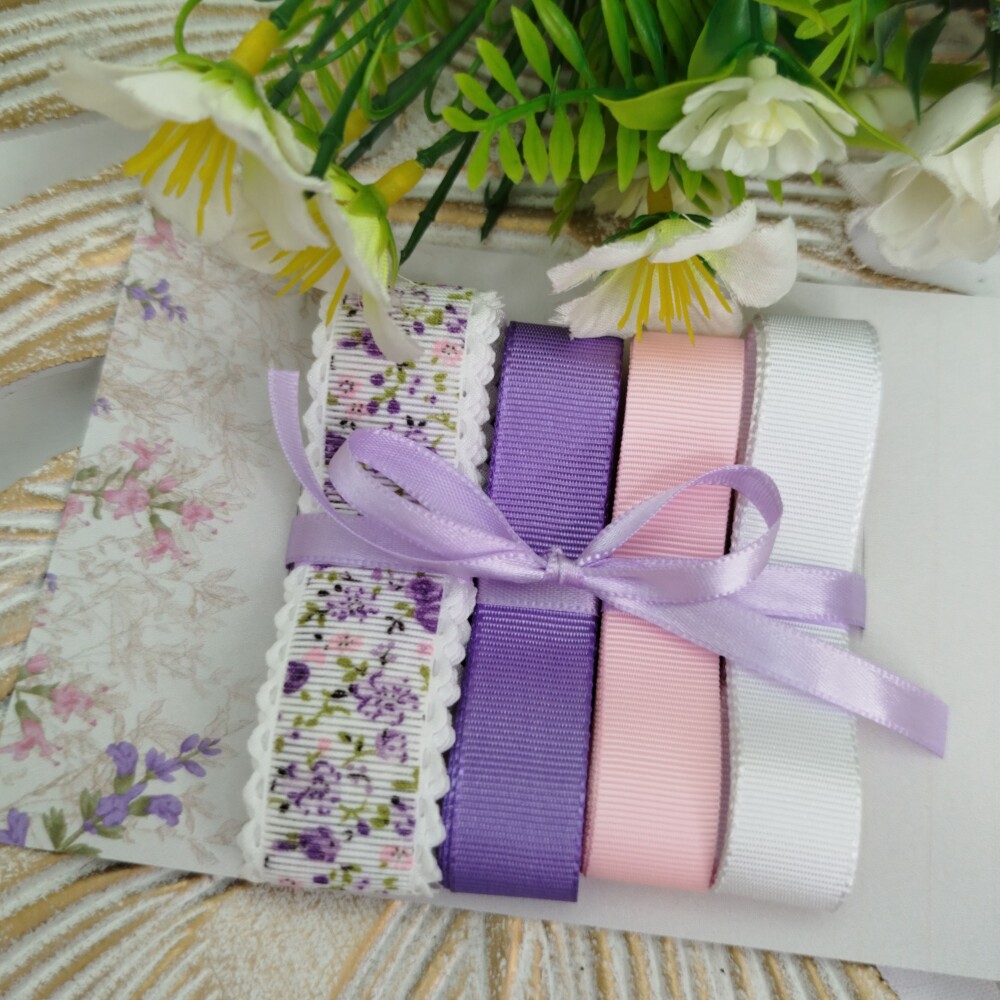 Kit de Fitas Floral Lilas Rosa e Branco