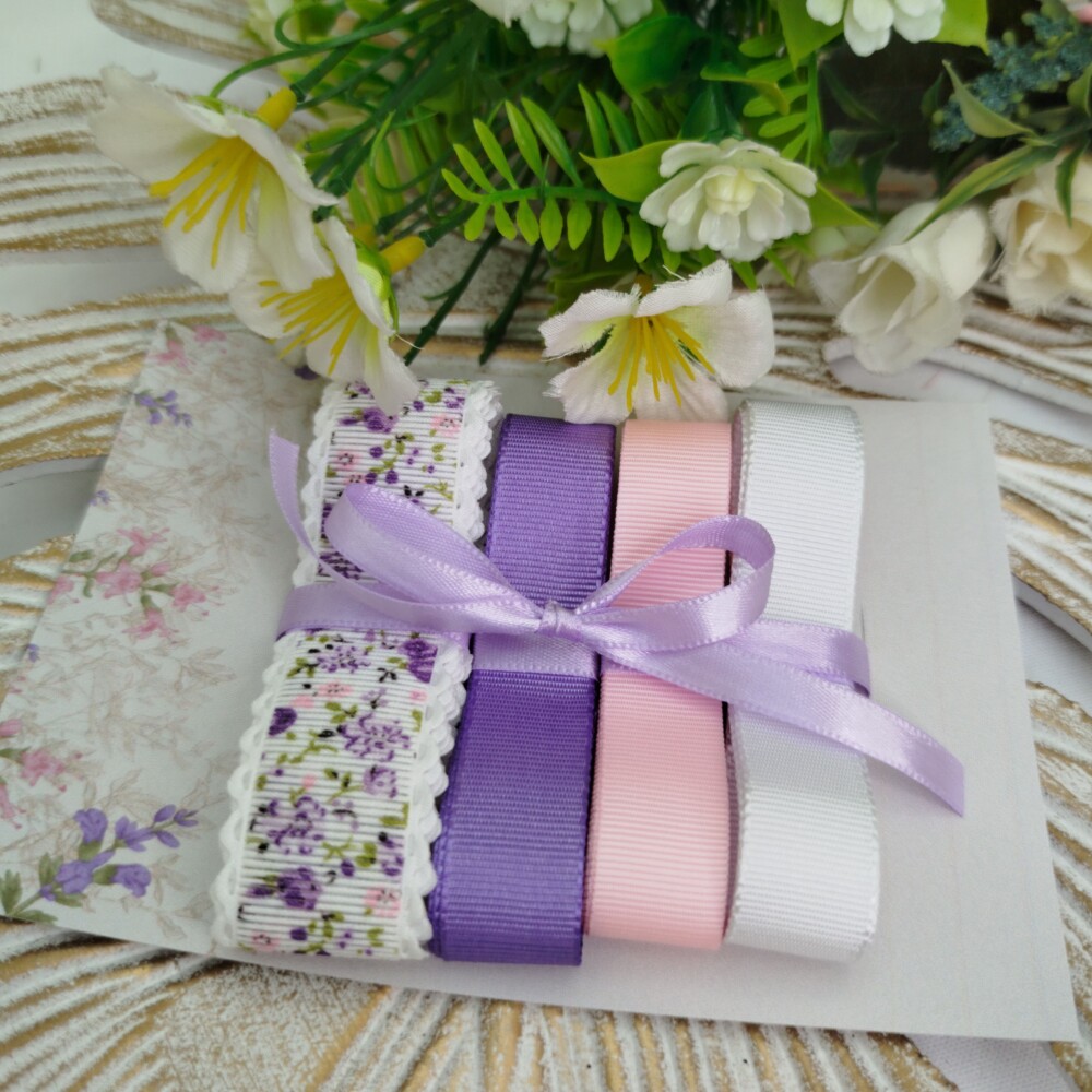Kit de Fitas Floral Lilas Rosa e Branco