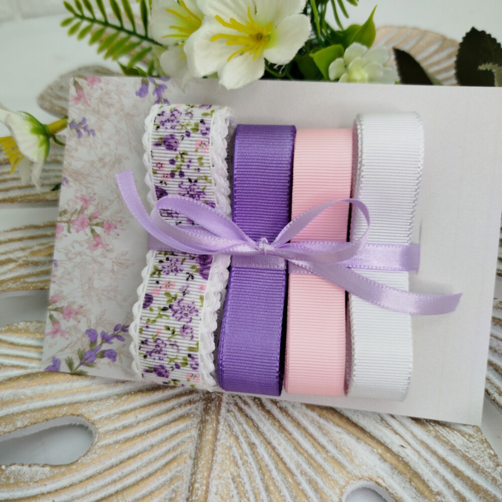 Kit de Fitas Floral Lilas Rosa e Branco