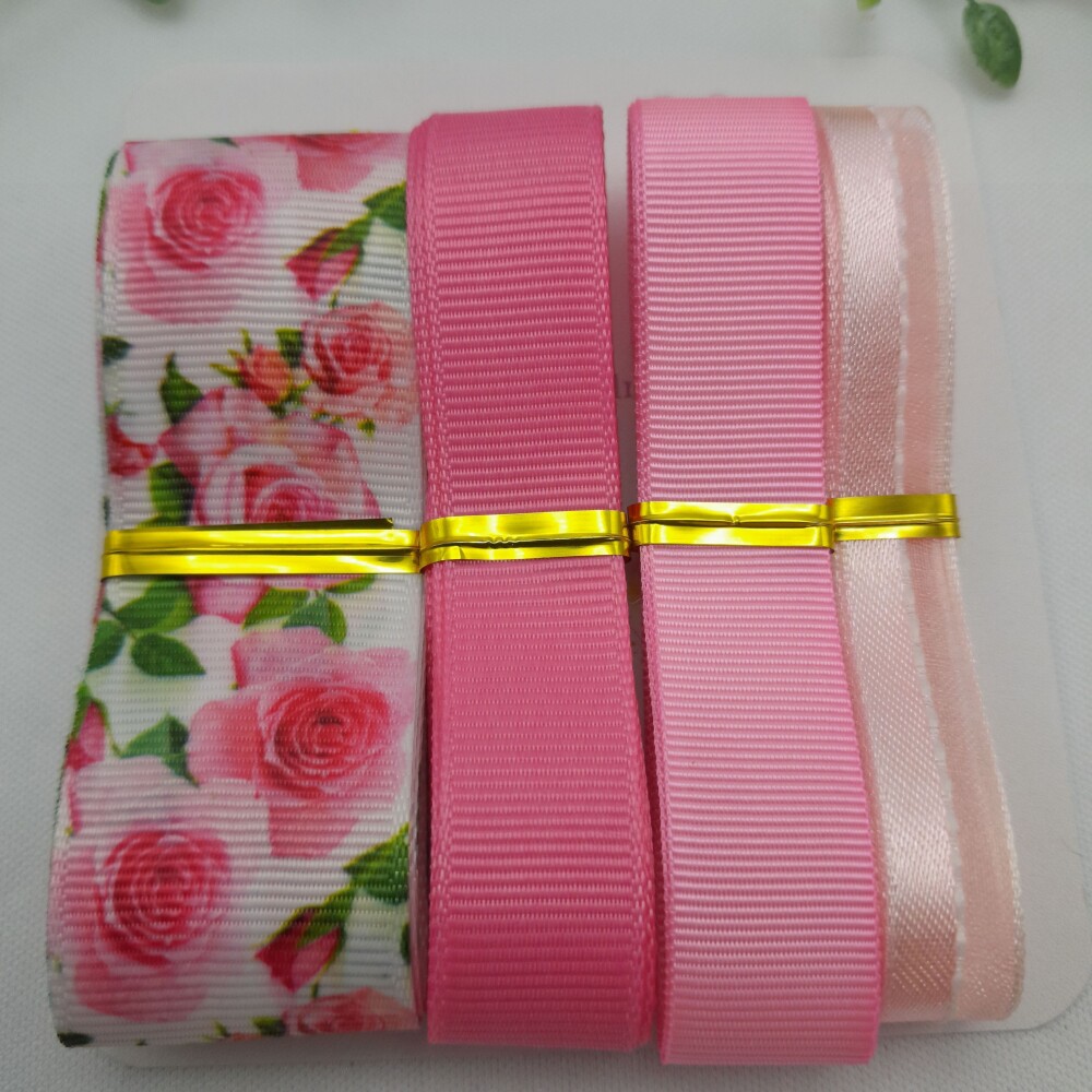 Kit de Fitas Coordenadas Flores em Tons de Rosa, Pink e Verde