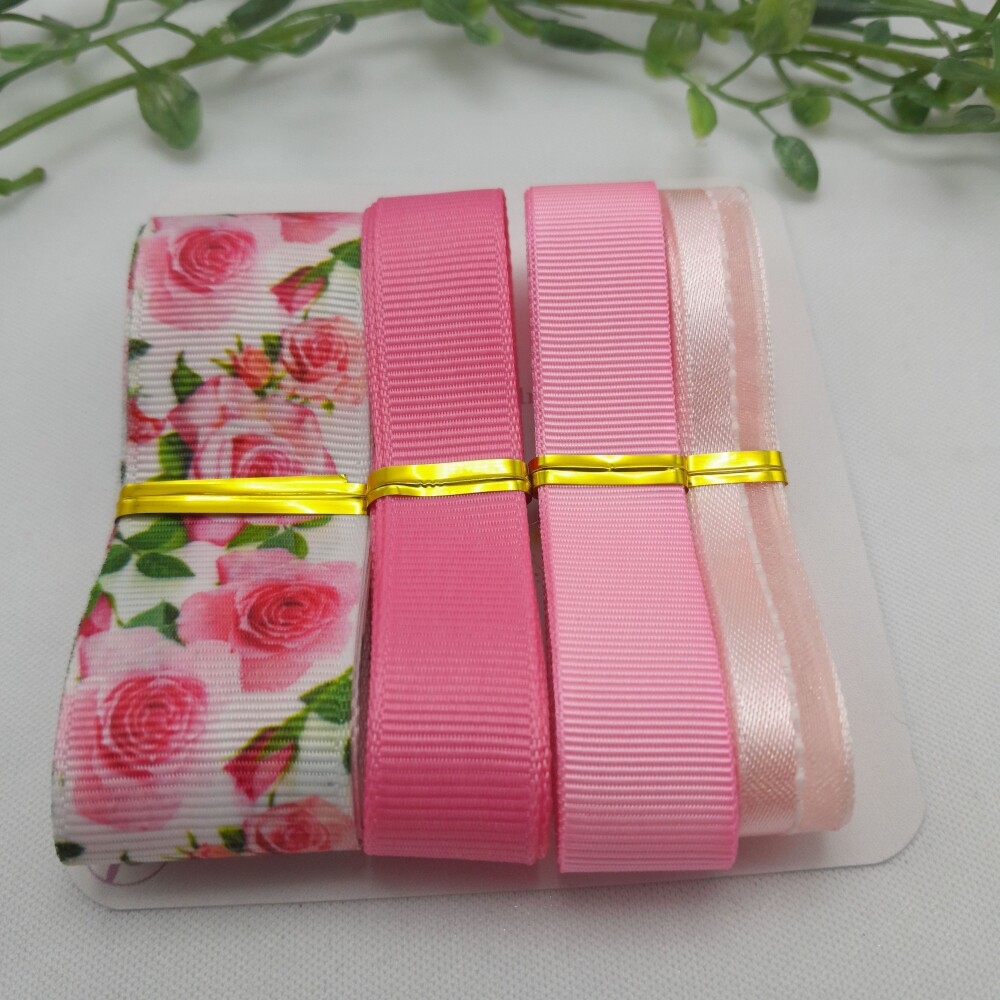 Kit de Fitas Coordenadas Flores em Tons de Rosa, Pink e Verde