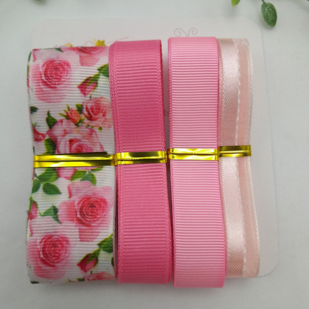 Kit de Fitas Coordenadas Flores em Tons de Rosa, Pink e Verde