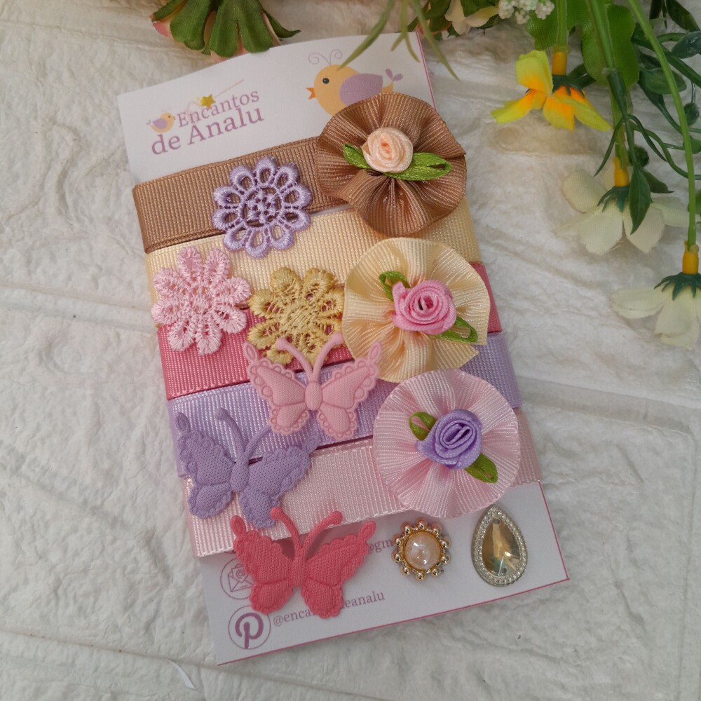 Kit de Fitas e Enfeites Coordenados Candy Color para Scrapbook