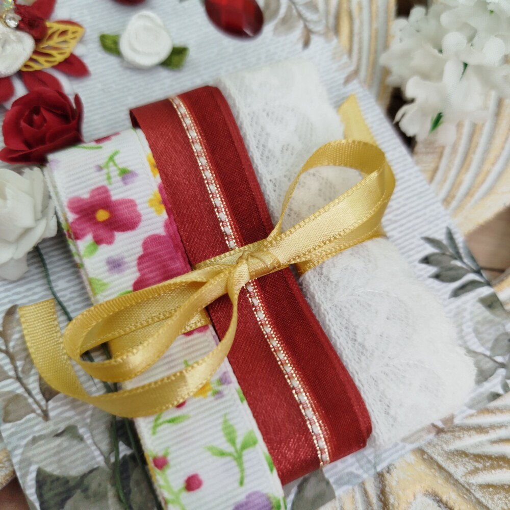 Kit de Fitas, Rendas e Enfeites Coordenados Vermelho e Branco