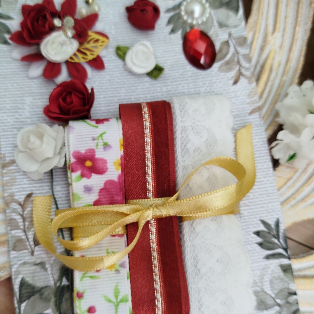 Kit de Fitas, Rendas e Enfeites Coordenados Vermelho e Branco