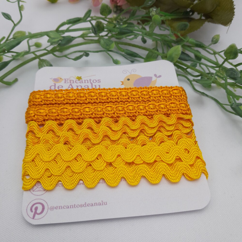 KIt de Aviamentos Amarelo e Laranja Coordenados