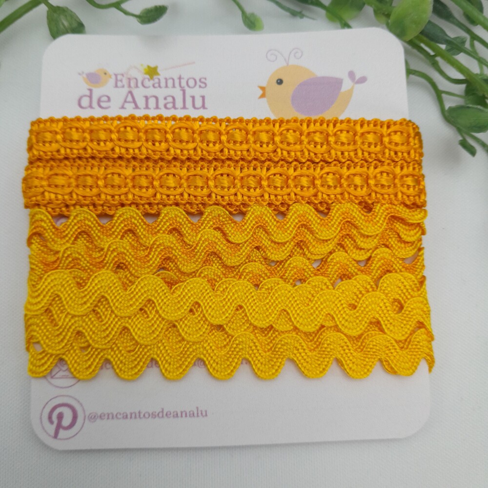 KIt de Aviamentos Amarelo e Laranja Coordenados