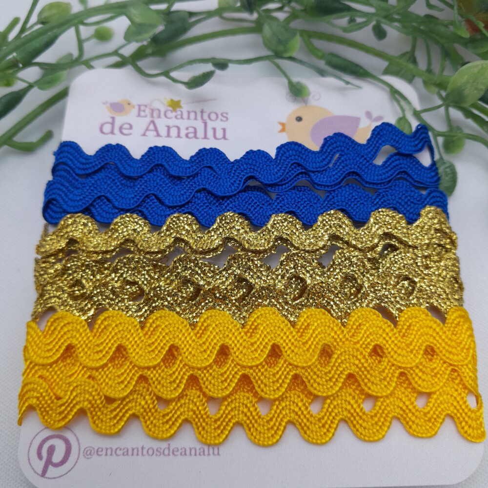 KIt de Sianinhas Azul Royal Amarelo e Dourado Coordenadas