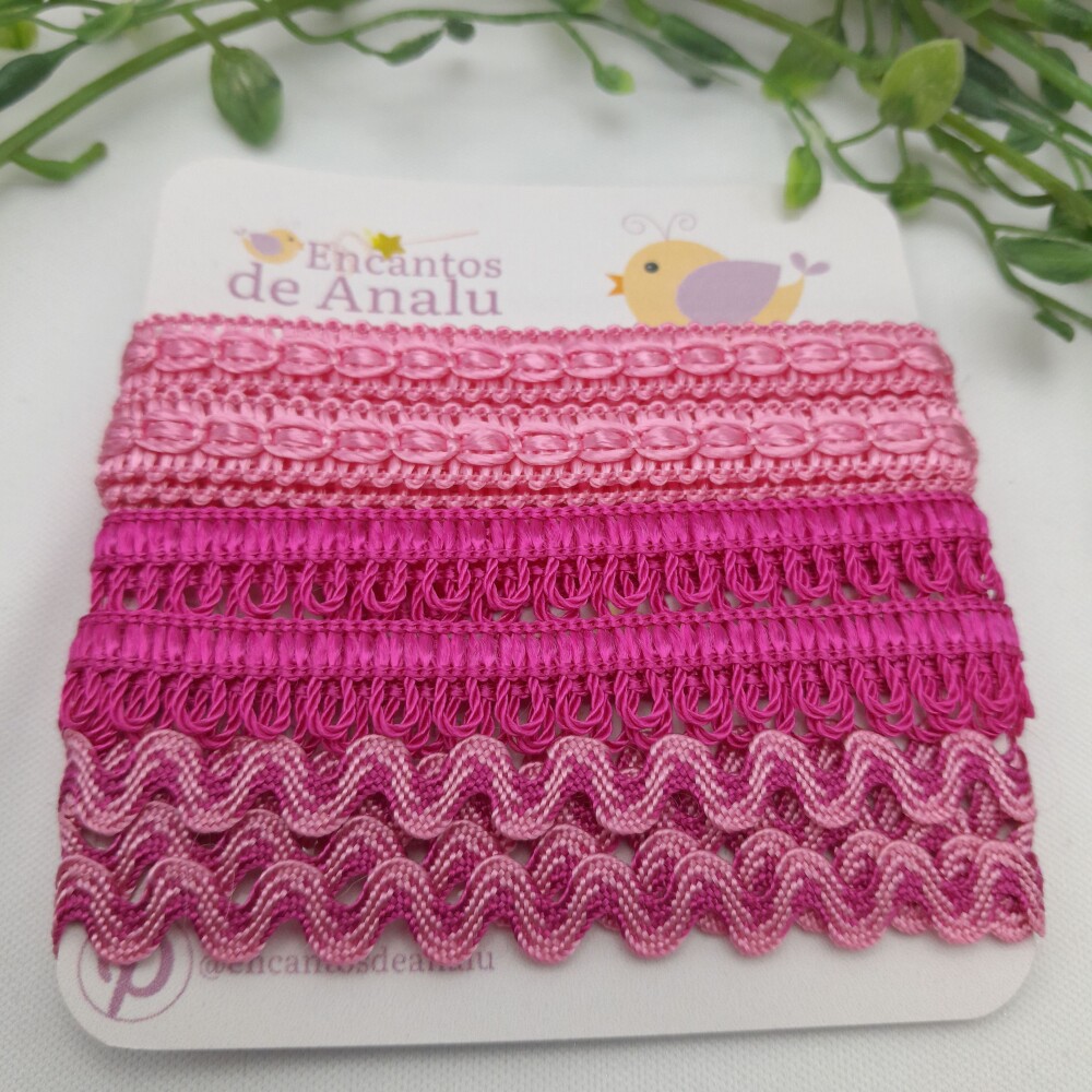 KIt de Aviamentos Coordenados em Tons de Rosa e Pink