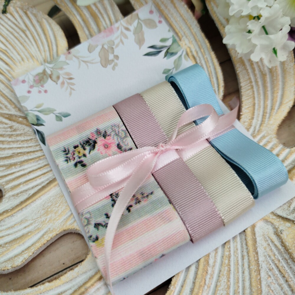 Kit de Fitas Floral Vintage Pastel e Lisas Coordenadas