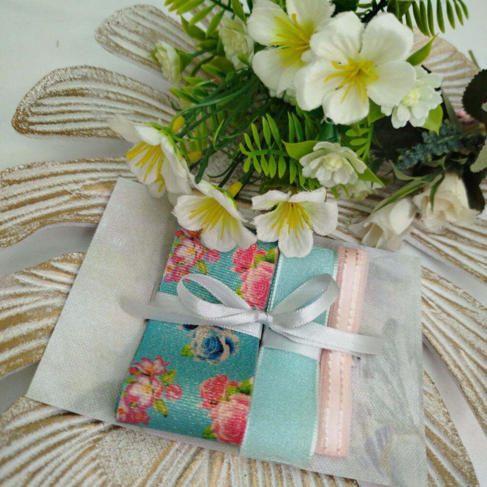 Kit de Fitas Tiffany Floral — Lurex Estampado, Voil com Brilho 