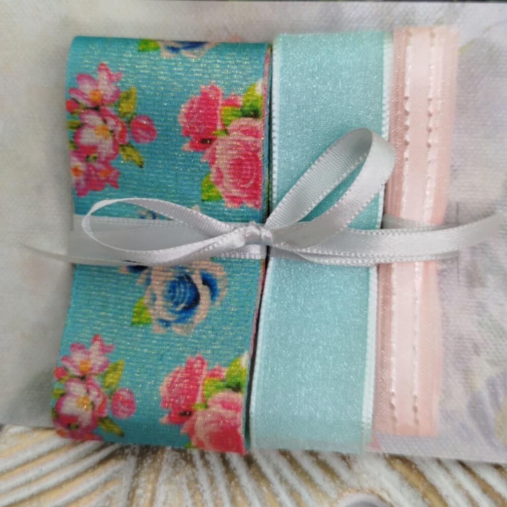 Kit de Fitas Tiffany Floral — Lurex Estampado, Voil com Brilho 