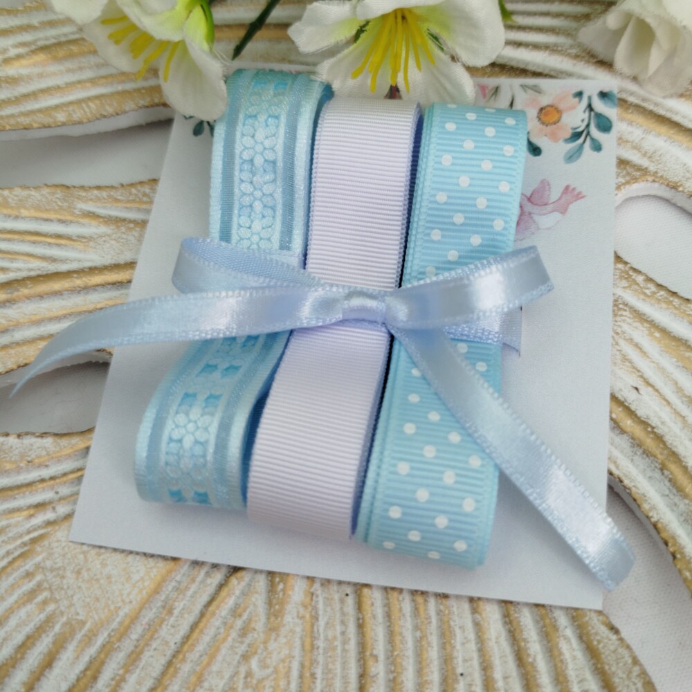 Kit de Fitas Azul e Branca com Bolinhas