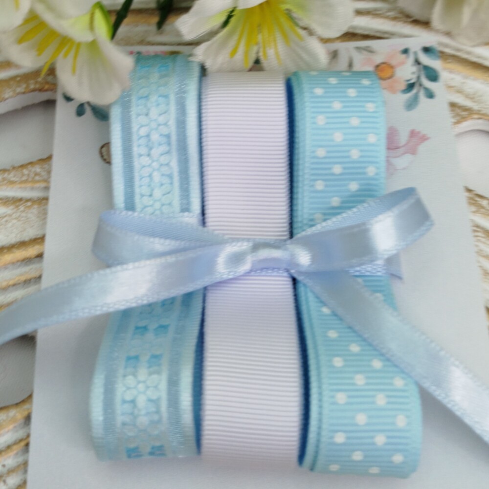 Kit de Fitas Azul e Branca com Bolinhas