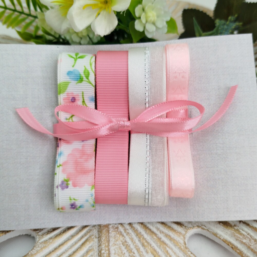 Kit de Fitas Florzinhas Candy Color com branco e rosa