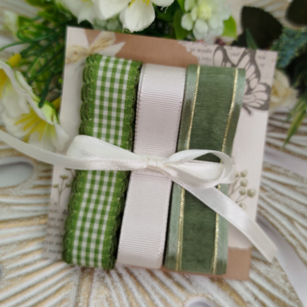 Kit de Fitas Coordenadas Xadrez Verde e Bege
