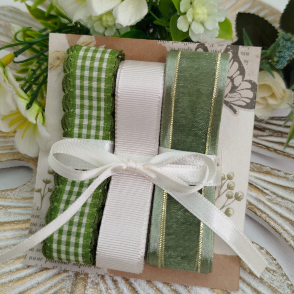 Kit de Fitas Coordenadas Xadrez Verde e Bege