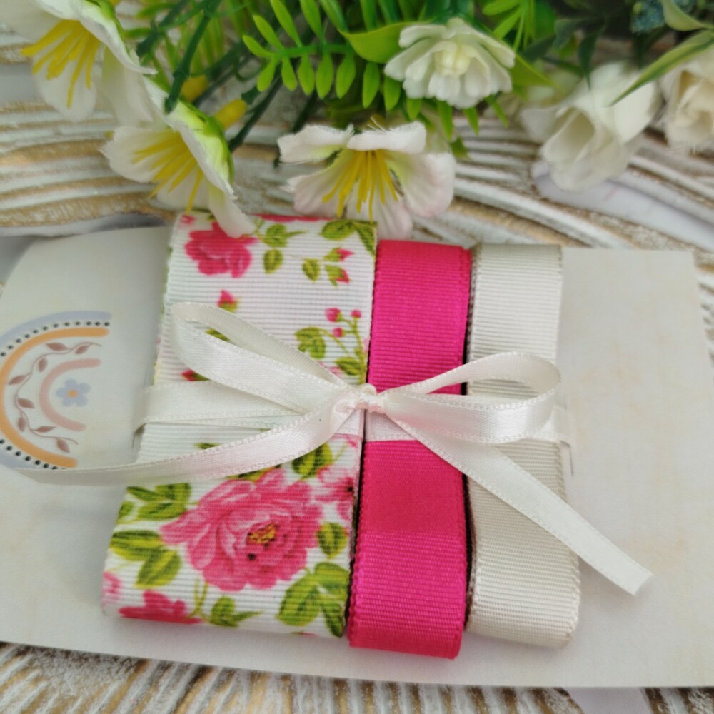 Kit de Fitas Floral Rosas Pink  Estampas Coordenadas