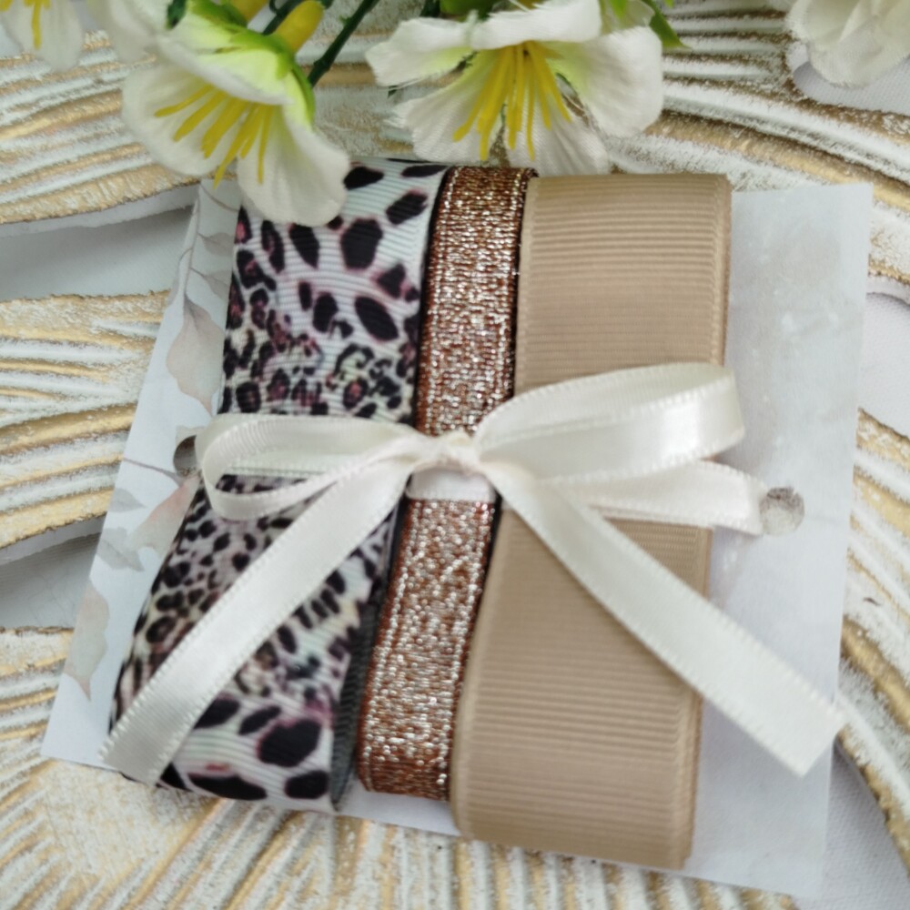 Kit de Fitas Animal Print — Gorgurão, Lurex Cobre e Chocolate