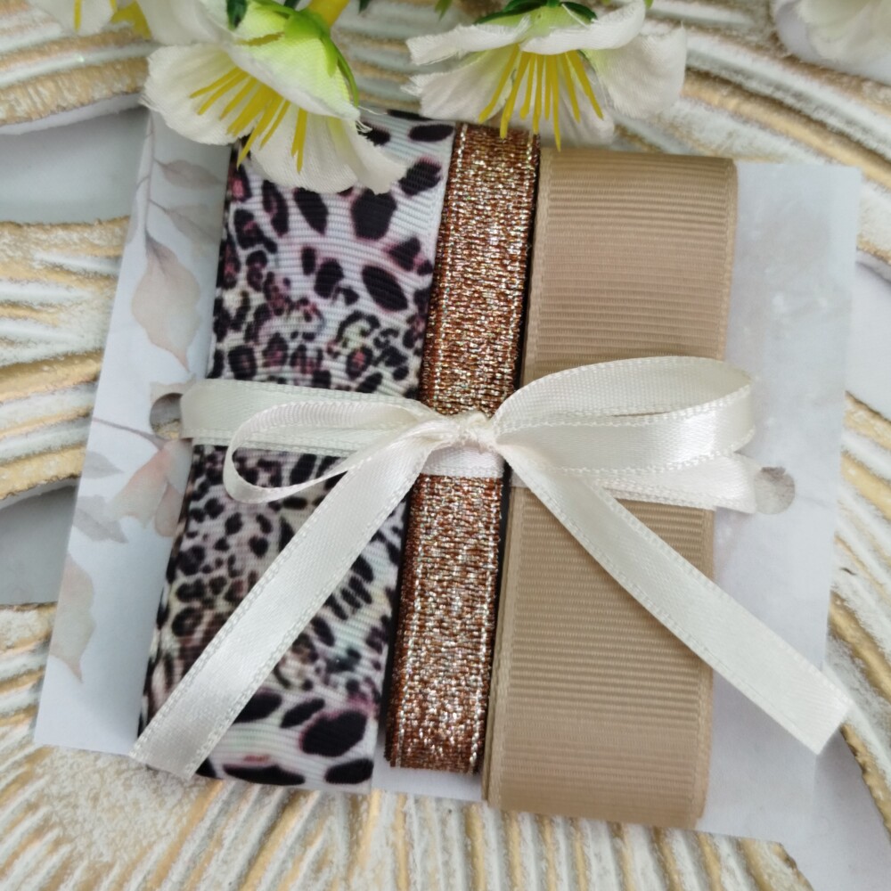 Kit de Fitas Animal Print — Gorgurão, Lurex Cobre e Chocolate