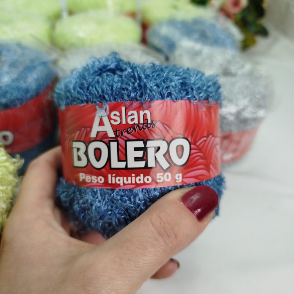 kit 12 novelos fio Aslan -linha Bolero trico e croche