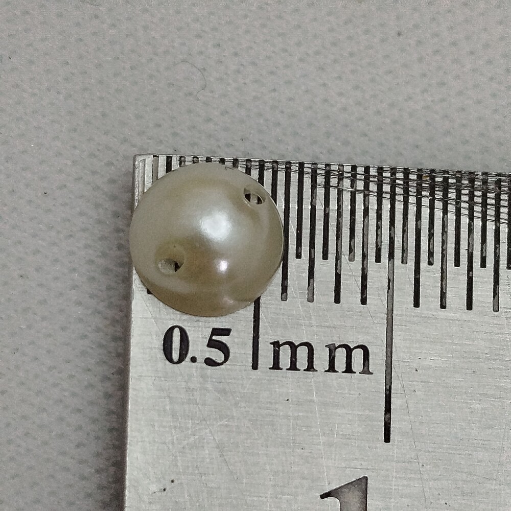 Meia Perola com furo 06mm Cor Marfim - pacote com 370 gramas