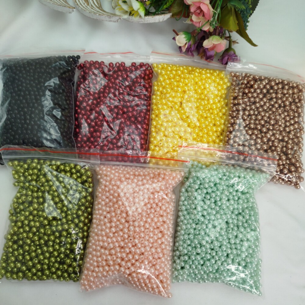 Kit 800 gramas Perolas Verde Agua, Preta,Salmão,Marrom, Bordo,Ve