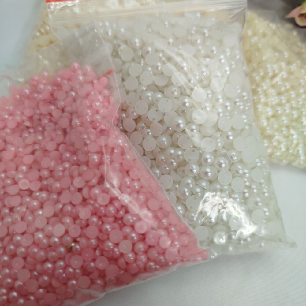 Kit 600 gramas Meia Perola Branca, Rosa,Marfim, Champanhe + Brind
