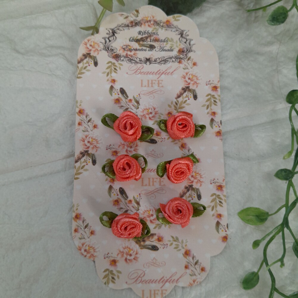 Florzinha Decorativa Rococo Salmão para Artesanato