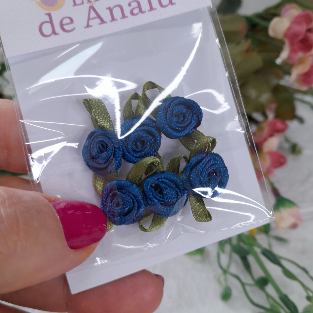 Florzinha Decorativa Rococo Marinho para Artesanato, Apliques e S