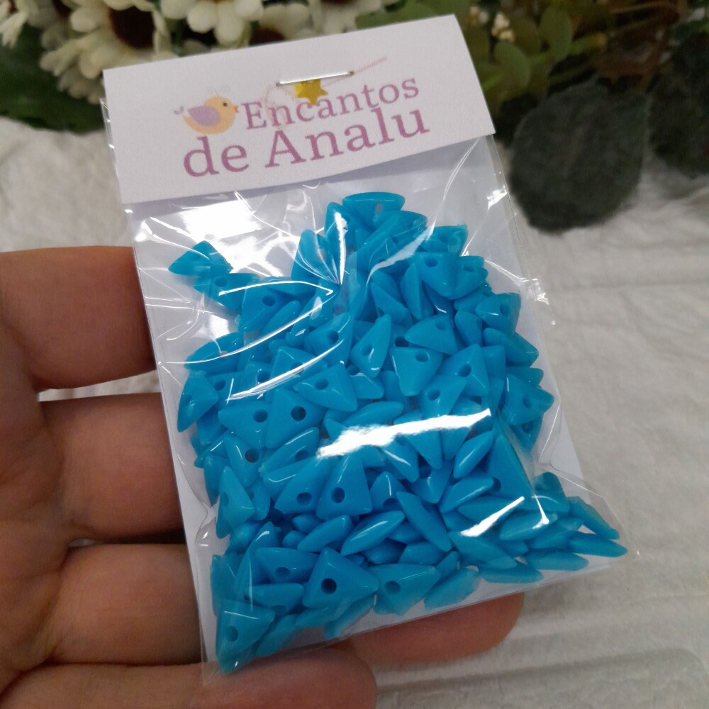 Aplique Cascalho Miçanga Azul 200 unidades para Artesanato, Scra