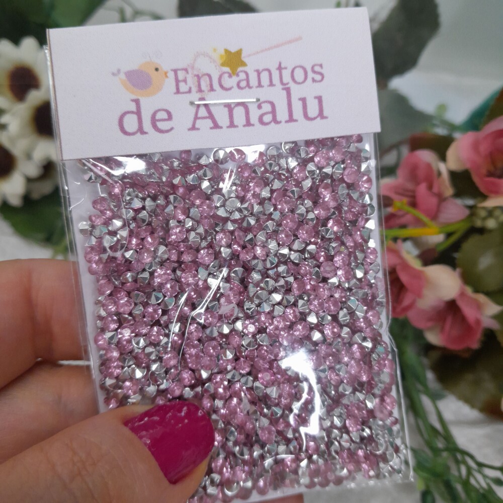 Chaton Ponto de Brilho Rosa - Pacote com 16 aprox. gramas