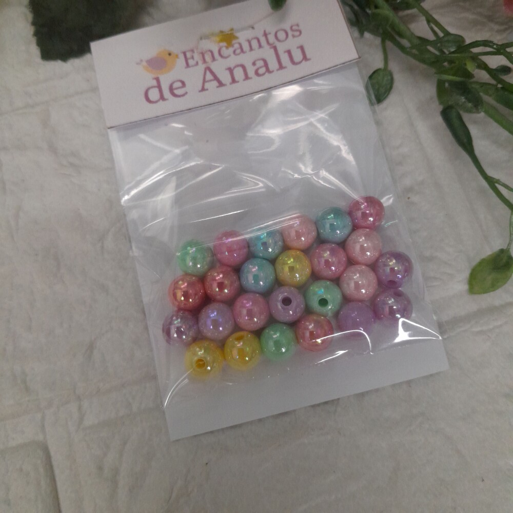 Perolas Decorativas Cores em Tons Candy - 08mm - 25 unidades