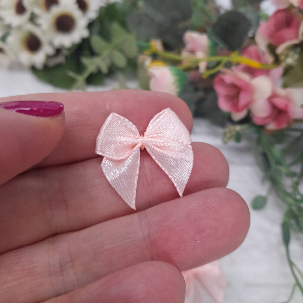 Laço Decorativo de Cetim Rose Salmão -  Cartela com 6 unidades