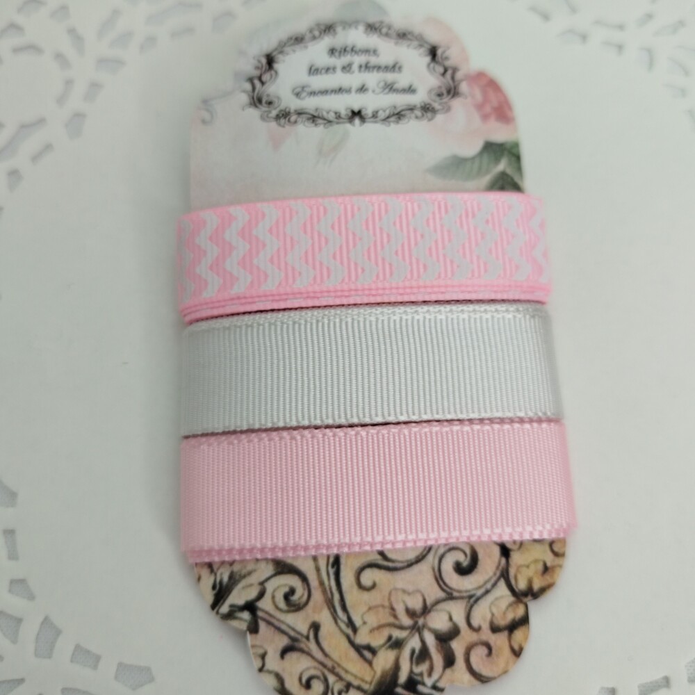 Kit de Aviamentos Coordenados Rosa e Branco