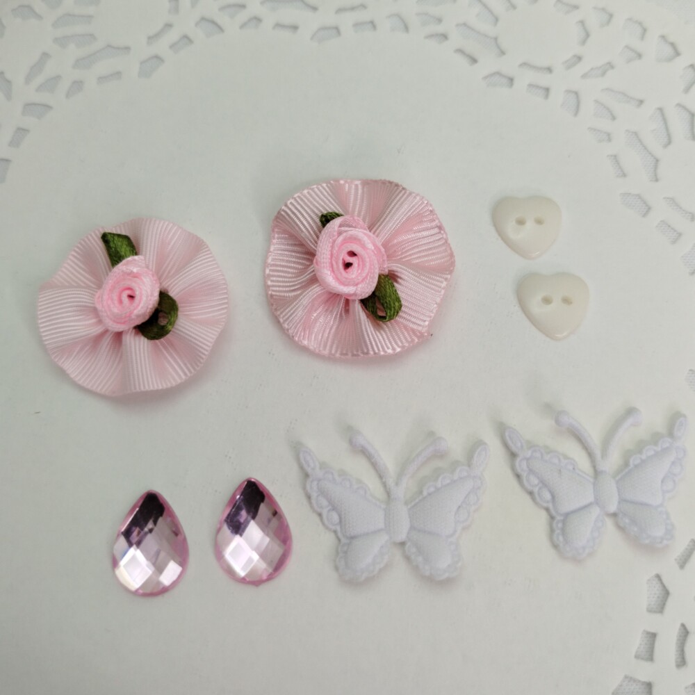 Kit de Aviamentos Coordenados Rosa e Branco