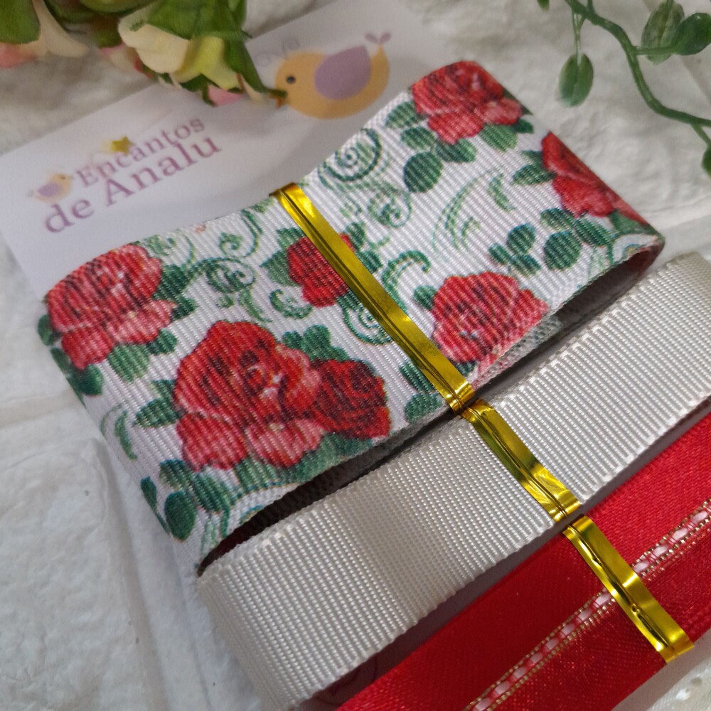 Kit de Fitas Coordenadas em Tons de Vermelho e Bege
