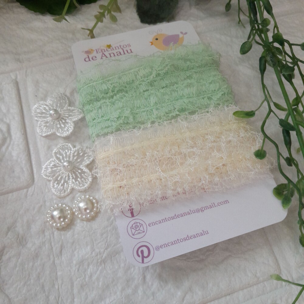 Kit de Rendas e Enfeites para Artesanato e Customização