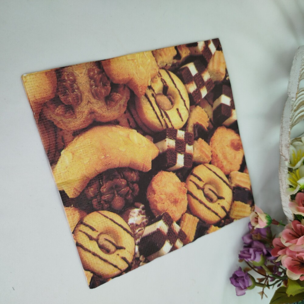 5 Guardanapos para Decupagem Cookies e Doces